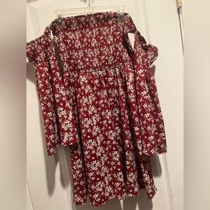 Off the shoulder long sleeve dress